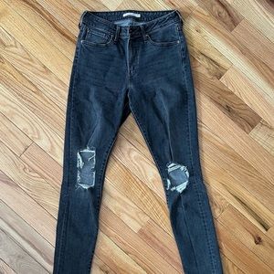 Levis 721 Distressed Gray Jeans
